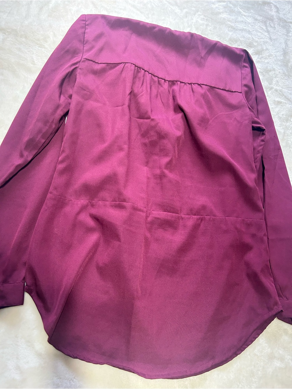 Ricki's Long Sleeve V-Neck Blouse - Wine - Picture 5 of 5